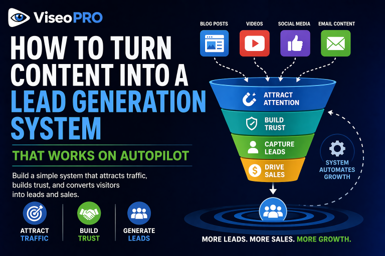 content system flow from traffic to leads and sales